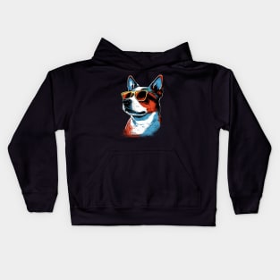 Funny Cool Dog Wearing Sunglasses Kids Hoodie